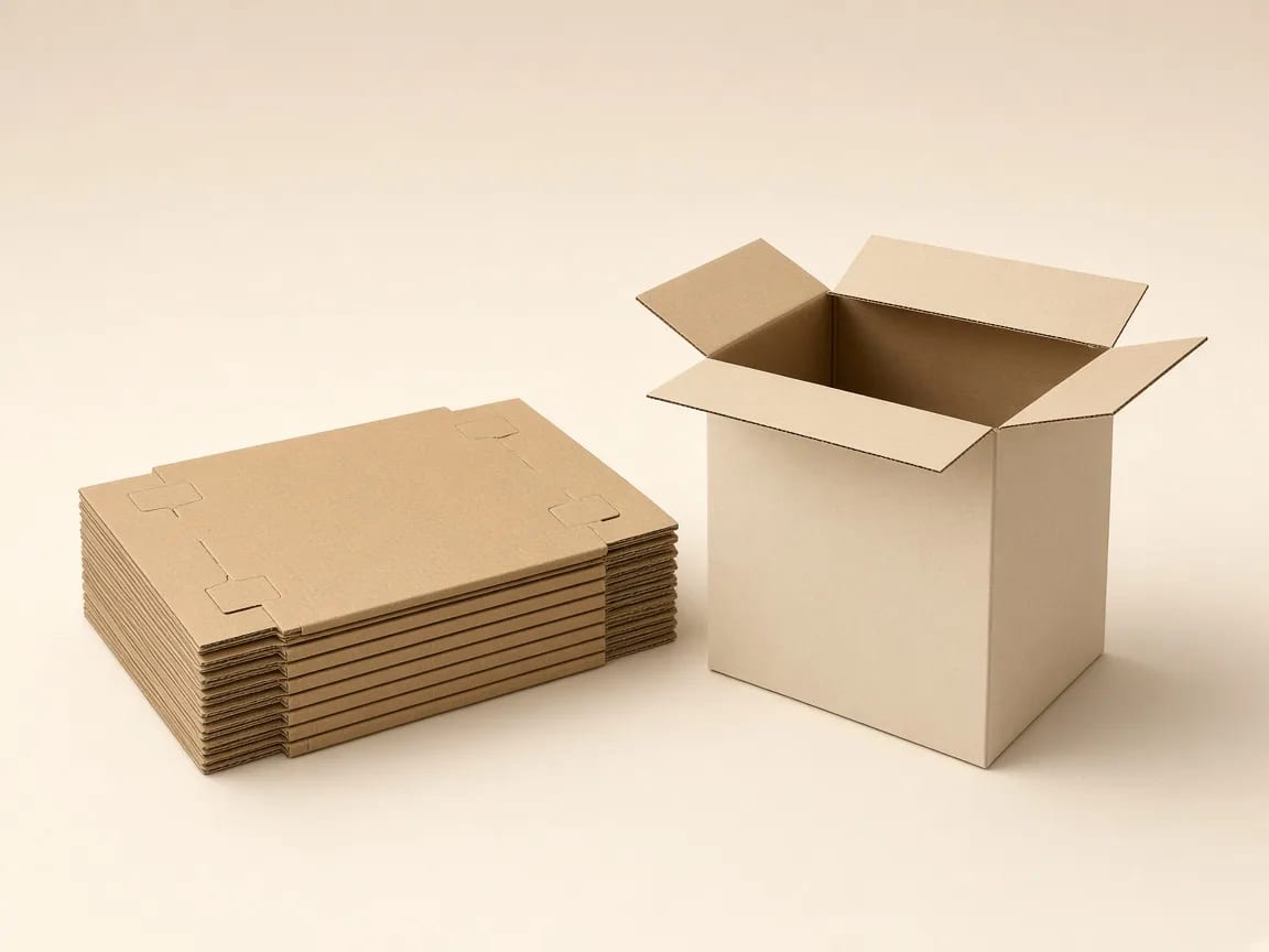 Made-to-order flat box blanks and assembled custom carton