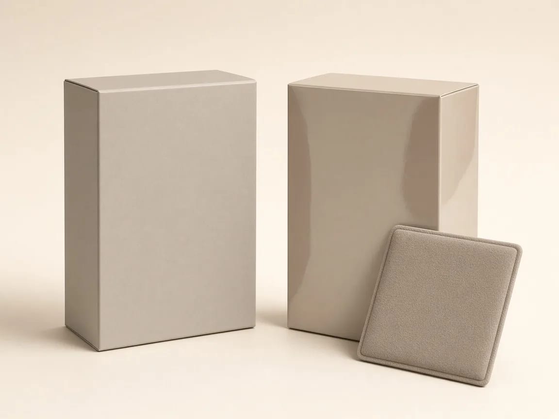 Matte and gloss finish samples for custom packaging