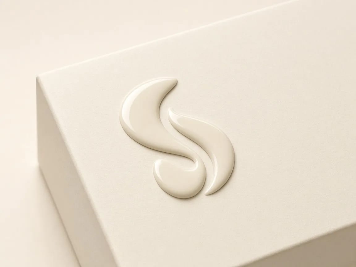 Spot UV gloss accent on a matte packaging panel