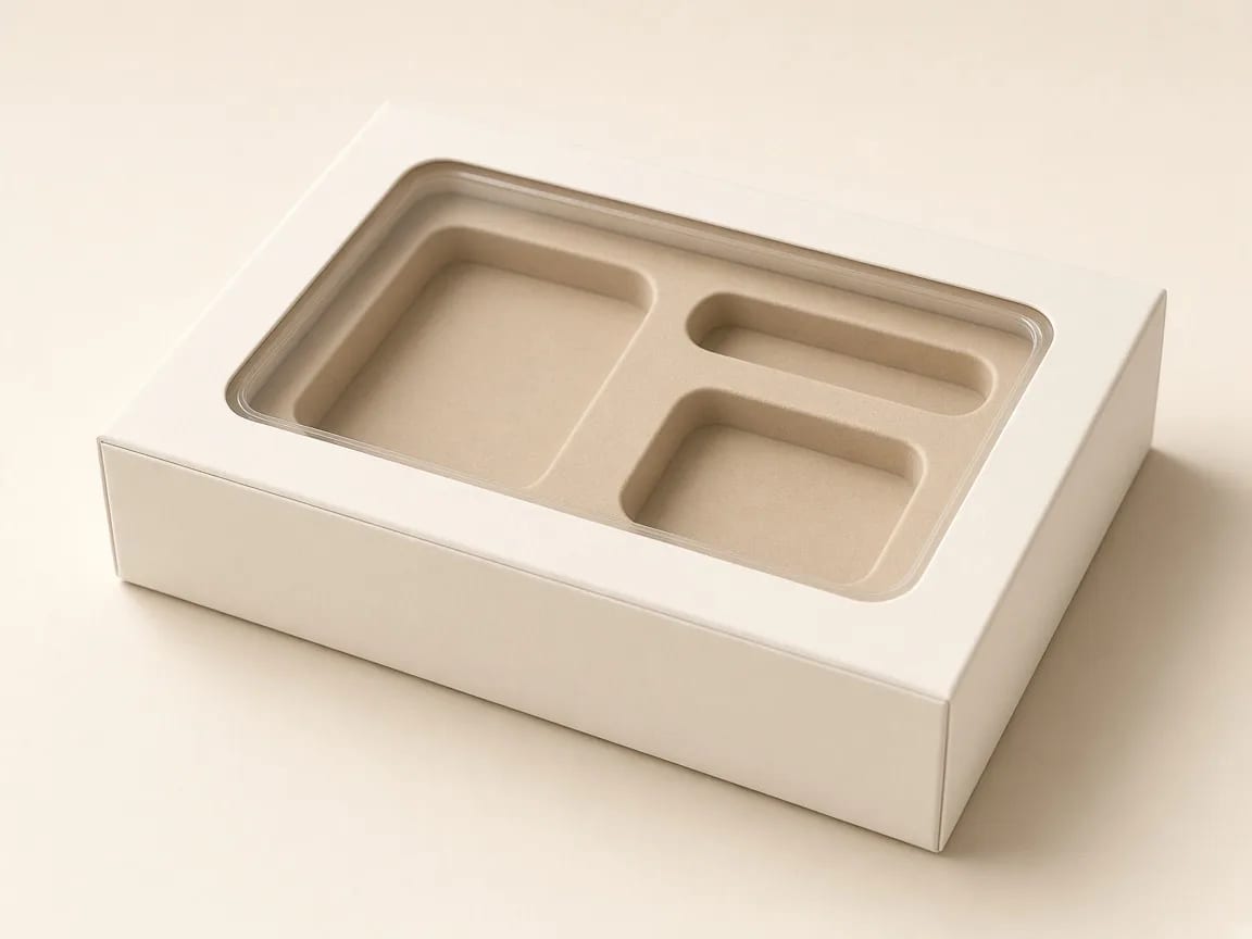 Custom box with clear window and insert tray