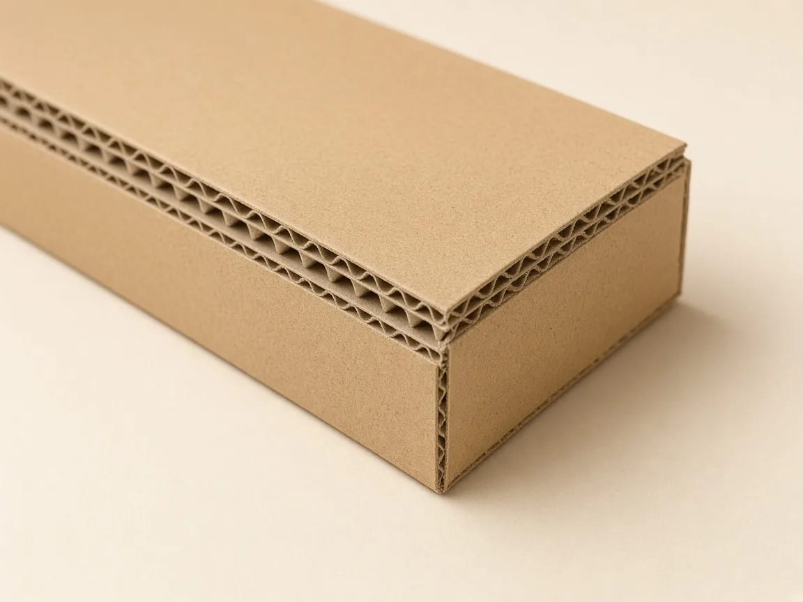 Corrugated board cross-section showing flute strength
