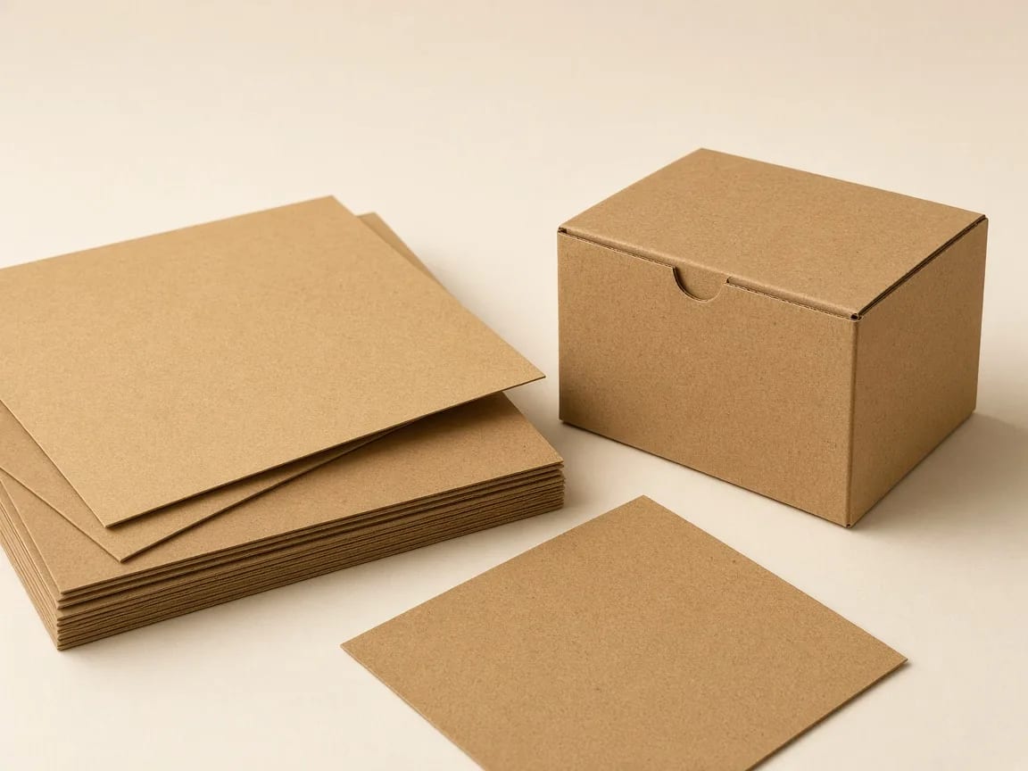Natural kraft paperboard and kraft carton sample